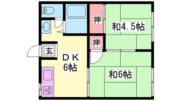 比延駅 徒歩29分 2階の物件間取画像